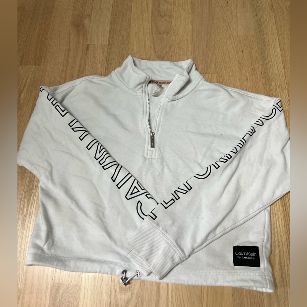 Calvin Klein Cream Half-Zip Top